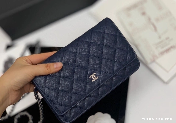 Hyper Peter WALLET HARDWARE WITH SILVER CHANEL CHAIN CAVIAR 0712